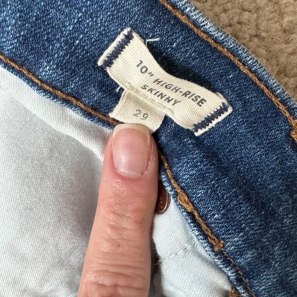 Madewell Jeans 10" Inch High Rise Skinny Raw Hem Medium Wash Stretch Size 29 - Picture 7 of 14